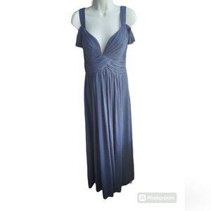 Bariano Australia Navy Blue Cold Shoulder Evening Gown Size M